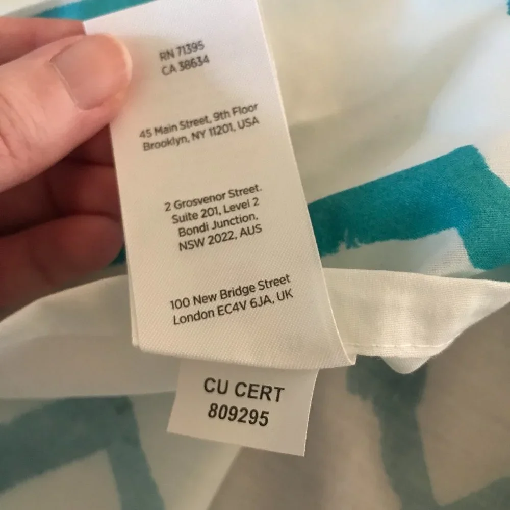 West Elm Teal & White Euro Sham